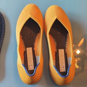 Women's Yellow Knit Ballet Flats